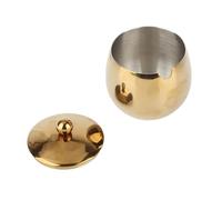 HEEPDD Grand Bol en Sucre en Acier Inoxydable avec Couvercle 9,3x9,5 Cm de Taille Pratique et Durable pour le Stockage du Sucre et de L'huile (GOLD)