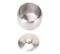HEEPDD Grand Bol en Sucre en Acier Inoxydable avec Couvercle 9,3x9,5 Cm de Taille Pratique et Durable pour le Stockage du Sucre et de L'huile (SILVER)