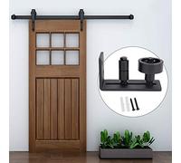 HEEPDD Guide de Sol Réglable pour Porte de Grange Coulissante, Acier au Carbone, Finition Noire, Rouleaux Lisses, pour Porte de Grange Coulissante, Acier au Carbone, Finition Noire, Rouleaux Lisses,