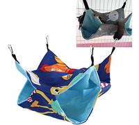 HEEPDD Hamac pour Hamster, Lit Rafraîchissant en Toile Double Couche, Sac de Couchage Suspendu pour Petits Animaux de Compagnie, Idéal pour Les Hamsters et Les écureuils, Endroit de Repos (Monde