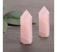HEEPDD Hexagonale en Cristal de Quartz Rose Fluorite Naturelle, Lisse, Pierre Décorative et Curative pour la Maison et les Cadeaux, Décoration Quotidienne (Quartz rose 6-7cm)