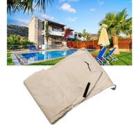 HEEPDD Housse de Protection Solaire pour Piscine, Housse de Protection Solaire Imperméable pour Piscines Creusées, Tissu Crème Léger avec Contre la Poussière 192,9x37,8 Pouces (S: 490 * 96 cm)