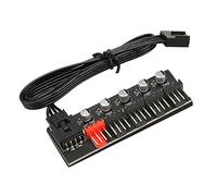 HEEPDD Hub de Ventilateur PWM, Câble d'extension d'alimentation Flexible pour Ventilateurs de Refroidissement CPU 4 Broches, 1 à 5 Voies pour Un Flux 'air amélioré et Une Installation Facile