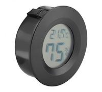 HEEPDD Humidimètre Mini Thermomètre Numérique LCD, Forme Circulaire, Humidimètre pour Animaux de Compagnie Reptiles d'intérieur, Noir, Portable, 1,77x0,61 Pouces Composants d'appareils (BLACK)
