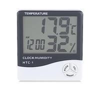 HEEPDD Hygromètre Thermomètre Intérieur LCD Numérique avec Réveil, Matériau ABS, Compteur d'humidité de la Température, 3,9x3,6x0,8 Pouces, pour les Nécessités Quotidiennes de la Maison et du Bureau