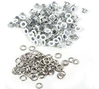 HEEPDD Œillets en Métal, 100 Sets 4 Mm Rond œillets œillets œillets Scrapbooking Trou en Cuir Artisanat Accessoire Accessoire pour Chaussures D'Artisanat en Cuir Artisanat en Papier (WHITE)