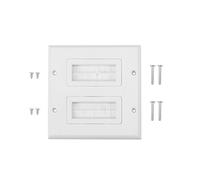 HEEPDD Insert de Plaque Murale de Style Brosse pour la Gestion des Câbles, Couvercle de Port Anti-poussière avec Panneau en Plastique Flexible et Facile à Installer pour L'installation du (double