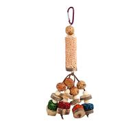 HEEPDD Jouet à Mâcher pour Oiseaux en Bois Naturel, Jouet à Grignoter avec des Noix et des Blocs en Bois pour Petits Perroquets, Conures, Calopsittes, Tourtereaux à Mâcher pour Oiseaux en Naturel,