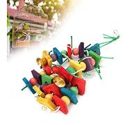 HEEPDD Jouet à Mâcher pour Perruche, Blocs en Bois Naturel coloré avec Corde en Coton pour Aras, Oiseaux de Compagnie, Jouets sans Danger pour Les Oiseaux pour Réduire l'anxiété et (Style Corde Fine)