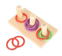 HEEPDD Jouet d'anneau d'oiseau pour Perroquets, Puzzle de Jouets avec Base en Bois pour Tourtereaux et Calopsittes, Jouet 'Anneau 'Oiseau pour Perroquets, Fournitures Colorées pour Oiseaux à