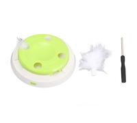 HEEPDD Jouet de Plateau Tournant électrique pour Chat, Jouets pour Chat D'intérieur, Balles de Piste de Plumes Interactives, Jouets Rotatifs Amusants pour Animaux de Compagnie, Exercice