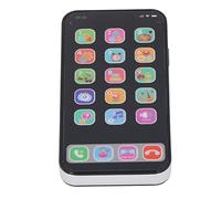 HEEPDD Jouet de Téléphone d'apprentissage pour Enfants, Téléphone Portable Interactif en Plastique avec Musique et Lumière, Cadeau éducatif Idéal pour Les Tout-Petits de Plus de 3 Ans (Noir Anglais)