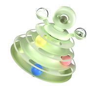 HEEPDD Jouet Interactif de de Boule de Chat d'herbe à Chat de Plume, Jeu de Plateau Tournant d'animal Familier de Rail de 4 Couches, Augmente L'intérêt, Amusant pour Les Chats, Sûr (Green)