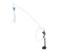 HEEPDD Jouet Interactif en Plumes pour Chat, Jouets en Plumes, Baguette Teaser, Bâton, Base à Double Ventouse, Fil d'acier Amovible, 4 de Remplacement pour Chats d'intérieur, Exercice de Jeu, Chat
