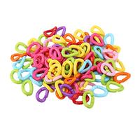 HEEPDD Jouet Perroquet, 100pcs Perchoir Perroquet C Clips Crochets Perchoir Oiseaux Chaîne Arc-en-Liens DIY Corde Perroquet Oiseaux Cacatoès Cockatiels Conure Macaw