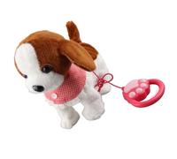 HEEPDD Jouet pour Chien en Coton Doux Qui Marche et Aboie, Chiot électronique Interactif avec Télécommande, Laisse, Imitation Sonore, 8 Chansons pour Enfants, Jeu en Intérieur et en Extérieur (Brown)