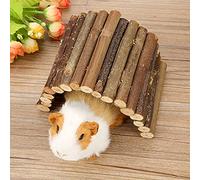 HEEPDD Jouet pour Hamster avec échelle en Bois, Pont d'escalade en Bois Naturel pour Petits Animaux de Compagnie, Parfait pour Les Hamsters, Les Souris, Les Reptiles, Améliore l'expérience de (S)
