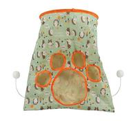 HEEPDD Jouet Tunnel pour Chat, Anneau Amusant en Papier avec Motif Mignon et Son de Bruissement, Tunnel Pliable à 3 Couches avec 3 Balles en Peluche, pour Le Jeu et L'exploration des (hérisson Vert)