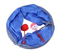 HEEPDD Jouet Tunnel pour Chat, Tunnel Pliable avec Balle en Peluche, Jouet d'activité Engageant pour Chatons et Petits Animaux de Compagnie, Bon pour Jouer et Faire de l'exercice (Blue)