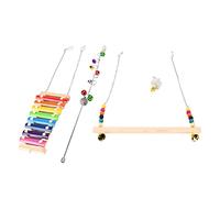 HEEPDD Jouet Xylophone de Poulet, Balançoire en Bois, Jouet d'enrichissement de Poulet pour Animaux de Compagnie pour Oiseaux d'arrière-Cour 18,5x13,8 Pouces
