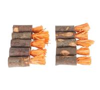 HEEPDD Jouets à Mâcher pour Hamster, Bâtonnets à Mâcher Comestibles en Bois de Pommier pour Petits Animaux, Idéaux pour Les Chinchillas et Les Cochons d'Inde (Type de Coque de maïs Orange)