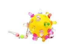 HEEPDD Jouets à Mâcher pour Oiseaux, Cloches Multicolores, Boule Suspendue, Accessoires pour Cage à Oiseaux, Jouets Interactifs pour Perruches, Calopsittes, Cacatoès Gris D'Afrique, (Yellow)