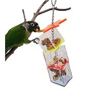 HEEPDD Jouets pour Animaux de Compagnie et Mots Clés du Public Cible: Oiseaux Acrylique Hexagone Jouet de Recherche de Nourriture, Mangeoire à Oiseaux Multipleur en Plusieurs Couches Mangeur de