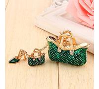 HEEPDD Kicestone Keychain, Crystal Alloy Green High Heel Hands Hands Forme Courte des Femmes Purseurs de Purs à Main pour Femmes pour