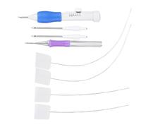 HEEPDD Kit D'Aiguilles à Poinçonner, Ensemble de Stylos à Coudre Réglables avec Fils de Plomb, Aiguilles et étui en Plastique Transparent, Accessoires de Broderie pour Vêtements,