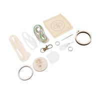 HEEPDD Kit d'artisanat à Broderie, Fournitures à l'aiguille de Punch Mini Décor de Cerceau de Bois Facile à Utiliser