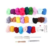 HEEPDD Kit de Fabrication de Porte-clés en Laine de Feutrage, Laine de qualité Supérieure pour Feutrage à l'aiguille avec 25 Couleurs, 11 Aiguilles à Feutrer et Outils Complets pour l'artisanat