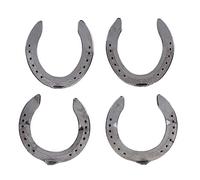 HEEPDD Kit de Fer à Cheval 4 Pièces, Fers à Cheval en Métal Léger en Alliage d'aluminium pour Accessoire d'équitation 'Hippodrome de Course (4)