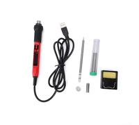 HEEPDD Kit de Fer à Souder, Kit de Fer à Souder Portable avec Alimentation USB 65 W avec Affichage de la Température LED pour le Soudage de PCB, la Réparation D'appareils Ménagers,