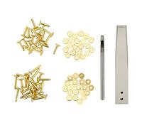 HEEPDD Kit de Fraises à Rivets en Cuivre 40 Ensembles de Rivets en Cuivre et en Acier Inoxydable Perforateur pour Bricolage en Cuir Ceintures Sacs Colliers Matériaux Polyvalents Résistent à l'usure