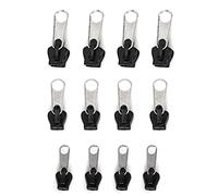 HEEPDD Kit de Réparation de Tête à Fermeture éclair Universel pour Portefeuilles de Vestes - Facile à Installer et en Métal Durable + Plastique - Fournitures de Couture, Projets de Bricolage 12pcs