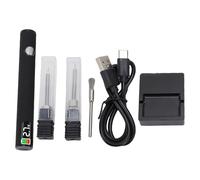 HEEPDD Kit de Stylo Brûleur de Fil Rechargeable, Outil de Combustion de Fil Numérique, écran LCD, 3 Réglages de Température pour la Fabrication de Bijoux, Artisanat du Cuir, Coutu (BLACK)