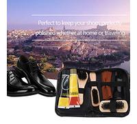 HEEPDD Kit d'entretien des Chaussures 8 Pièces Kit d'entretien de Cirage de Chaussures avec Vernis Neutre, Brosses, Matériau en Cuir, Finition Brillante Imperméable, pour Bottes, Baskets,