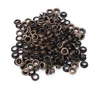 HEEPDD Kit D'œillets en Laiton 100 Ensembles D'œillets à Trou Rond en Métal de 4 Mm pour L'artisanat du Cuir, les Vêtements, les Sacs, les Chaussures, les Ceintures, les Chapeaux, les (Bronze)