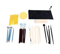 HEEPDD Kit d'outils d'argile, 38pcs Portable Ceramics Polymer Clay Sculpting Tools pour Sculpter des Dessins de Dotant Nan