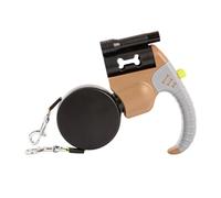 HEEPDD Laisse Double Rétractable pour Chien de, Poignée Ergonomique Antidérapante, Lumière LED, Frein en Un, Double Laisse pour Chien avec Pivot sans Enchevêtrement, Longueur (Café)