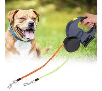 HEEPDD Laisse Rétractable Double pour Chien, Laisses Rétractables, pour Animaux de Compagnie à Double Tête avec Lumière LED et Sangle en Nylon Réfléchissant Haute Résistance pour 2 Chiens et Chats,