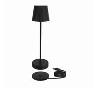 HEEPDD Lampe de Bureau Ronde à LED, Réglage de la luminosité par Contrôle Tactile à intensité Variable, Batterie de 4 000 MAh, Dure 6 à 12 Heures, Trois Couleurs de Lumière, pour Chambre à Coucher,