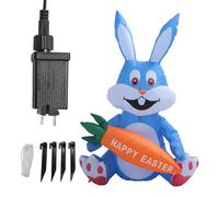 HEEPDD Lapin Gonflable de Pâques de 1,2 M, Décoration Extérieure Amusante et Amusante avec Design Auto-gonflant, pour Jardin, Cour, Décoration de Vacances de Pâques (Prise UE)