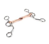HEEPDD Liaison Ovale Snaffle Horse en Acier Inoxydable Bro Dégustation avec Bouche en Cuivre Rouge pour Un Support Latéral Léger et Excellent Idéal pour Les Amateurs de Chevaux en Argent + Rouge en