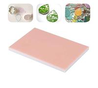 Linogravure, Kit Linogravure Plaque Gomme a Graver Blocs de Sculpture en Caoutchouc Impression Douce Blocs de Caoutchouc colorés pour Loisirs créatifs Rose et Blanc