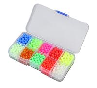 HEEPDD Lot de 1000 Perles de Pêche Rondes en Plastique Qui Brillent dans Le Noir, Leurres Ronds pour la Pêche en Haute Mer de Nuit, Perles Lumineuses Attrayantes, Améliorent la Lueur des Captures de