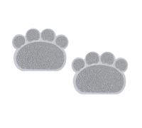 HEEPDD Lot de 2 Tapis de Litière pour Chat en PVC imprimé 30 X 40 Cm, Anti-Traces, Contrôle des Dispersions, Piège Les Poils de Litière, Antidérapant, Facile à Nettoyer, Lavable, pour (Grey)