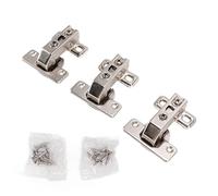 HEEPDD Lot de 3 Charnières Pliantes, en Alliage de Zinc plaqué de qualité Supérieure, à Bras Court Réglable à 180°, avec Base Cuivrée, pour Portes de Placards, Armoires et tables.