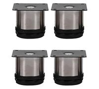 HEEPDD Lot de 4 Pieds de Meuble Réglables en Acier Inoxydable 304, Pieds D'Armoire Robustes avec Réglage de la Hauteur de 15 Mm, Pieds de Nivellement pour canapé, Armoire, Table avec