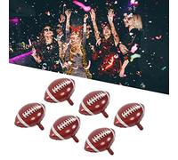 HEEPDD Lot de 6 Ballons de Football en Aluminium Réutilisables et Sûrs de Grande Taille pour Décorations de Fête D'anniversaire de Garçon, Fête à Thème Sportif, 53 X 51 Cm
